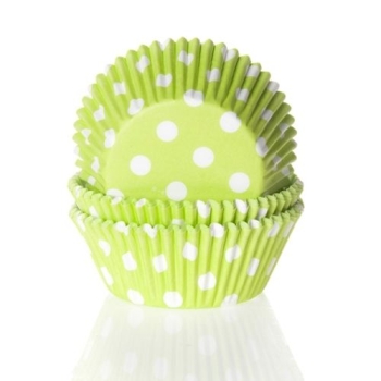 Baking Cases - Polkadot Lime Green